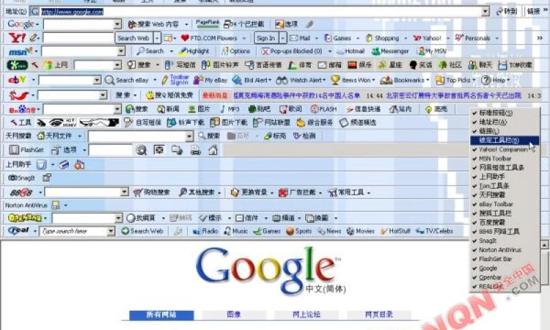可悲的IE,都是工具条惹的祸  
